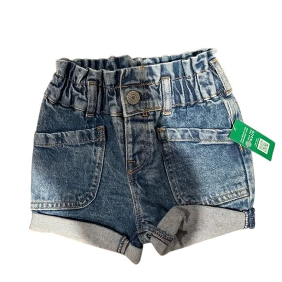 Gap Toddler Girls Medium Wash Denim Jean Shorts Size 3 "Just Like Mom" High Wais - Picture 3 of 5